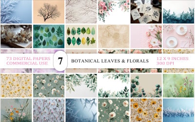 Elegant Botanical Leaves &amp;amp; Soft Florals Pack | Nature Inspired Floral &amp;amp; Leafy Backgrounds