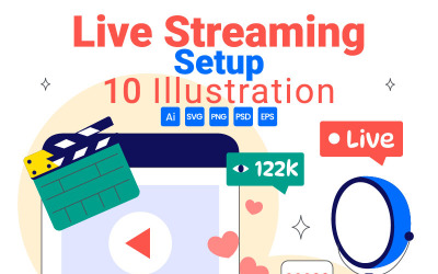 10 Live streaming-installatie-illustratie
