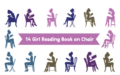 14 Ragazza che legge un libro su una sedia
