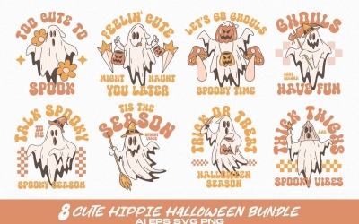 Söta Hippie Halloween T-shirtdesigner Paket