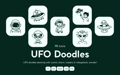 现代 UFO 涂鸦图标集