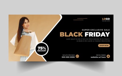 Banner de portada para redes sociales de Black Friday, versión 5