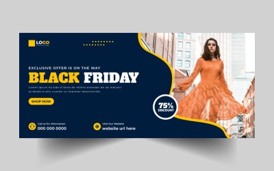 Banner de portada para redes sociales de Black Friday, versión 6