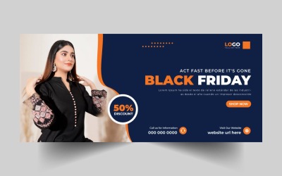 Banner de portada para redes sociales de Black Friday, versión 7
