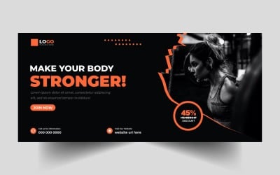 Fitness Gym Social Media Cover Banner Template Ver-2