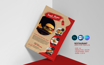 Restaurant Menu Flyer Template – Printable &amp;amp; Editable