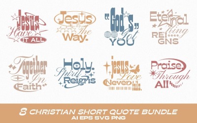 Christian Short Quotes T-shirt Designs Bundle