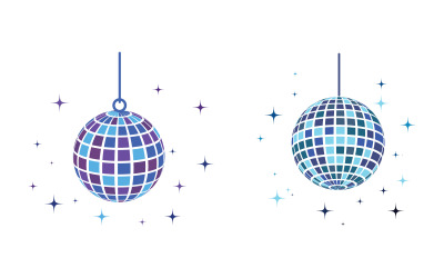 Disco gömb party vektor ikon illusztráció design sablon v3.2