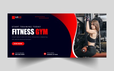 Fitness Spor Salonu Sosyal Medya Kapak Afiş Şablonu Ver-4