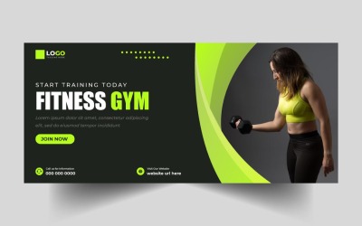 Fitness Spor Salonu Sosyal Medya Kapak Afiş Şablonu Ver-5