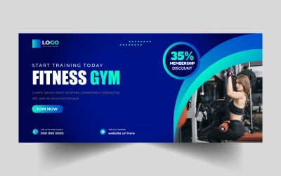 Fitness Spor Salonu Sosyal Medya Kapak Afiş Şablonu Ver-6
