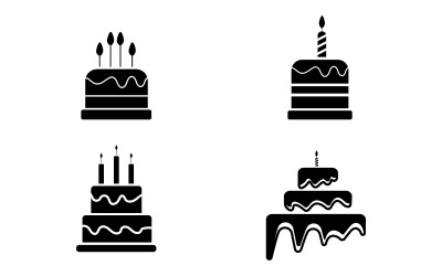 Modèle d&amp;#39;illustration de conception d&amp;#39;icône vectorielle de gâteau sucré v3.4
