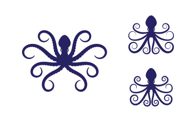 Modelo de design de ilustração de ícone vetorial de polvo v3.1