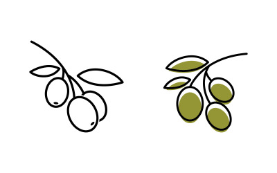 Olivolja blad vektor logo ikon illustration design v3.4