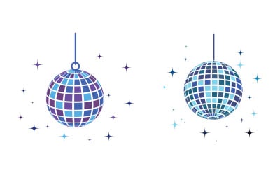 Plantilla de diseño de ilustración de icono vectorial de fiesta de bola de discoteca v3.2