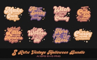 Retro Vintage Halloween T-shirt Designs Bundle