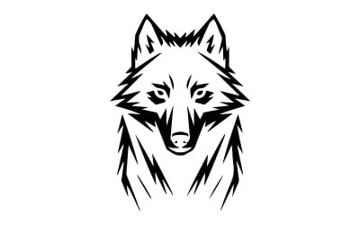 A wolf silhouette vector art illustration