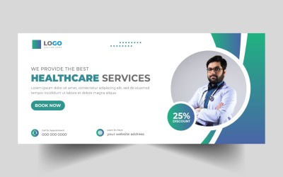 Banner de portada para redes sociales de atención médica, versión 7