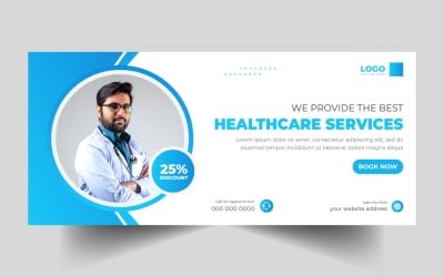 Bannière de couverture pour les réseaux sociaux médicaux et de santé Ver-13