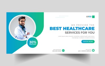 Bannière de couverture pour les réseaux sociaux médicaux et de santé Ver-2