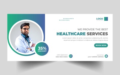 Bannière de couverture pour les réseaux sociaux médicaux et de santé Ver-4