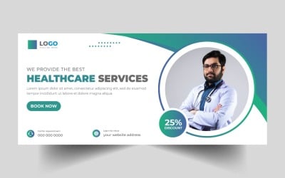 Bannière de couverture pour les réseaux sociaux médicaux et de santé Ver-6