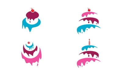 Cake sweety Vector icon design illustration template v3.1