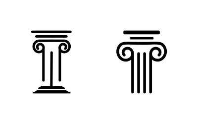Colonna Giustizia studio legale icona Logo Template illustrazione vettoriale v.6
