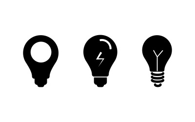 Glödlampa symbol logotyp design mall illustration v.6