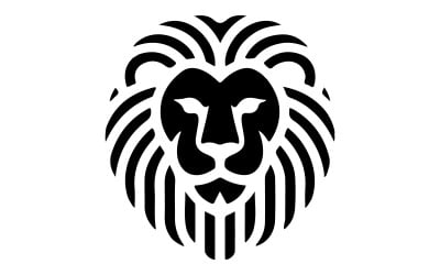 Minimalist logo of a stylized golden lion head