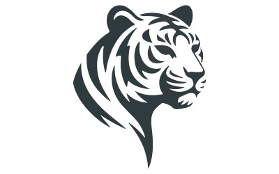 Minimalist logo of a stylized tiger head