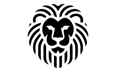 Minimalistisk logotyp med ett stiliserat gyllene lejonhuvud