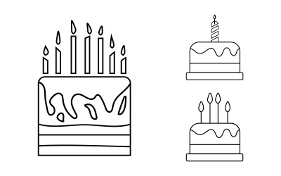 Modèle d&amp;#39;illustration de conception d&amp;#39;icône vectorielle de gâteau sucré v3.2