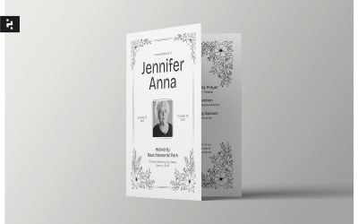 Soft Floral Funeral Program
