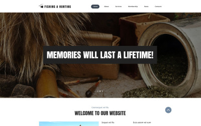 Modèle de site Web de blog de chasse à la pêche