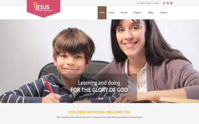 Modello di sito web della scuola cristiana privata