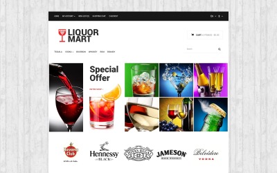 Modello OpenCart del mercato dei liquori