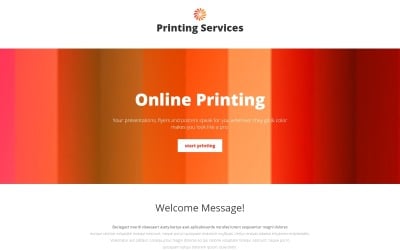 Modelo de página de destino responsiva da loja de impressão