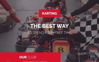 Plantilla de página de destino receptiva de karting