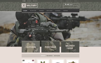 Tema da PrestaShop da loja de equipamentos militares