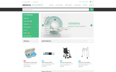 Tema Magento de loja de material médico