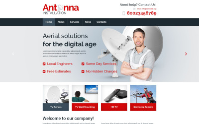 Template Siti Web Responsive #53854 per Un Sito di TV satellitare