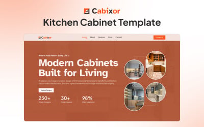 Cabixor – одностраничный шаблон кухонного шкафа Elementor