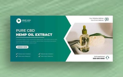 大麻 CBD 油社交媒体封面横幅模板 Ver-11
