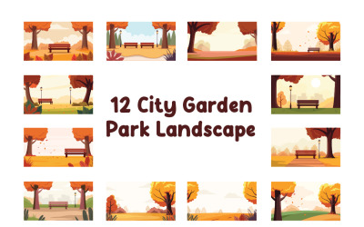 12 Paisaje del parque jardín de la ciudad