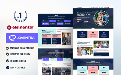 Loventra – Kit de plantillas Elementor de WordPress para servicios de atención domiciliaria