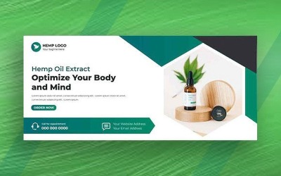 Mall för sociala medier för omslagsbanner för hampa-CBD-olja Ver-10