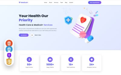 Medical+ - HTML-landingssjabloon voor gezondheid en medische dienstverlening