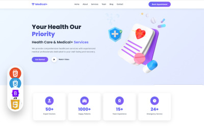 Medical+ - 健康与医疗服务 HTML 登陆模板
