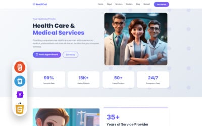 Médico - Modelo de Landing HTML para Serviços Médicos e de Saúde